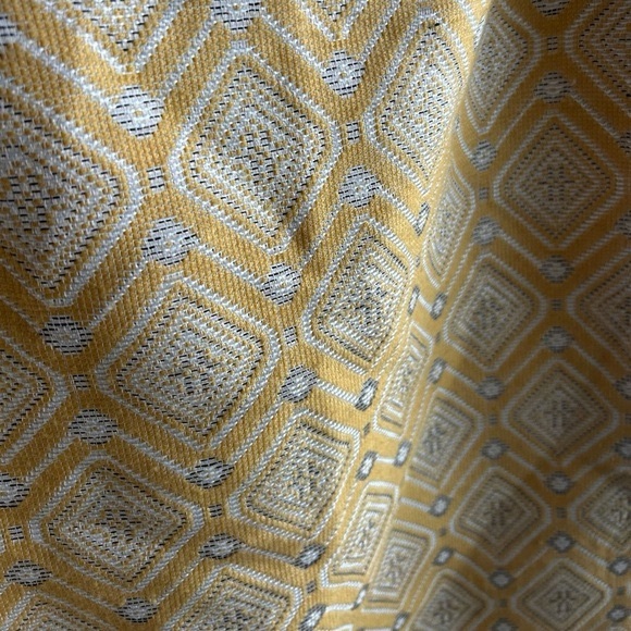 Amanda Chelsea Womens SZ 14 A-Line Skirt Yellow Chevron Brocade Career Zips - Picture 12 of 16